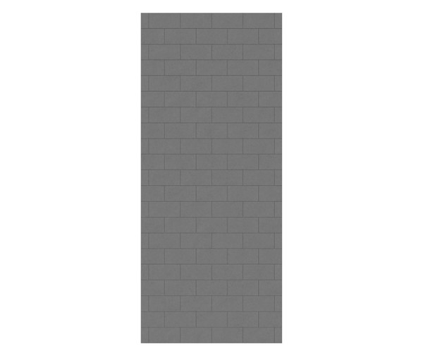 Swanstone Metro Subway Tile 36x84 Glue-Up Bathtub Shower Wall Panel, Ash Gray