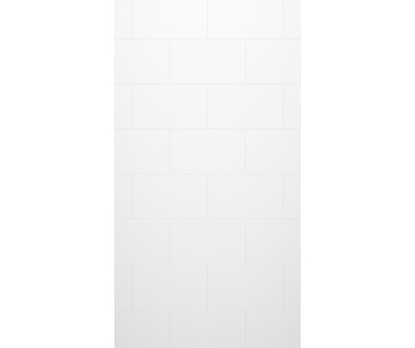 Swanstone Traditional Subway Tile Glue-Up Bathtub & Shower Wall Panel 42x72 White