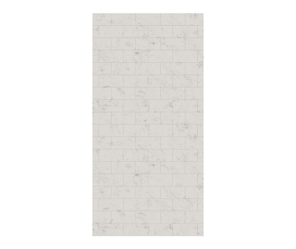 Swanstone Metro Subway Tile 34 x 72 Glue-Up Bathtub & Shower Wall Panel, Carrara