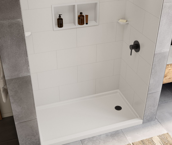 Swanstone SR-3260RM 32 x 60 Alcove Shower Pan, Right Hand Drain, Mountain Mist