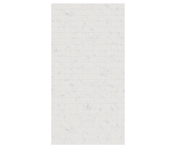 Swanstone Metro Subway Tile 42 x 96 Glue-Up Bathtub and Shower Single Wall Panel, Carrara