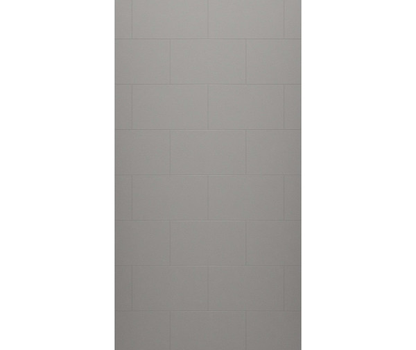 Swanstone Traditional Subway Tile 38x84 Glue-Up Bathtub & Shower Wall Panel, Ash Gray