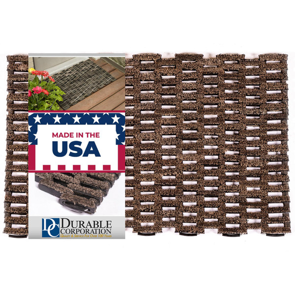 400S2436 Dura-Rug 400 Tire-Link Mat, 24 Inches By 36 Inches By .75 Inches Thick, Straight Weave