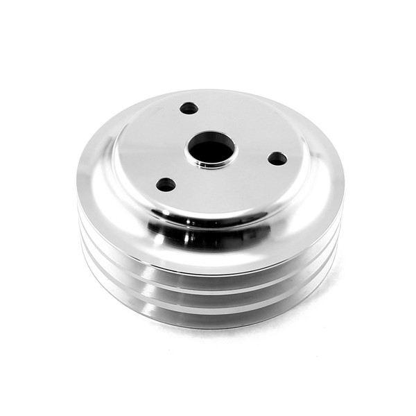 Speedmaster Chevy SBC 350 Billet Aluminum Long Water Pump 3-Groove Crank Pulley PCE239.1011