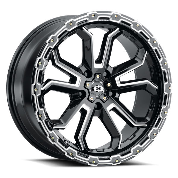 Vision Wheel 5x110mm Gloss Black Machined KORUPT Automotive Wheel