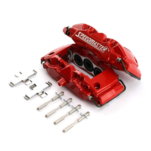 Speedmaster 6 Piston Billet Caliper Front Pair, Red Powdercoated (PCE521.1012.01)