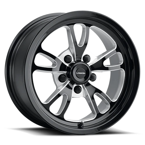 Vision Wheel Patriot 5x4.75 Gloss Black Machined Automotive Wheel