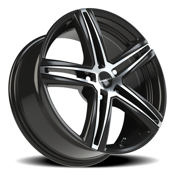 Vision Nitrous 5x108mm Gloss Black Machined Finish Wheel