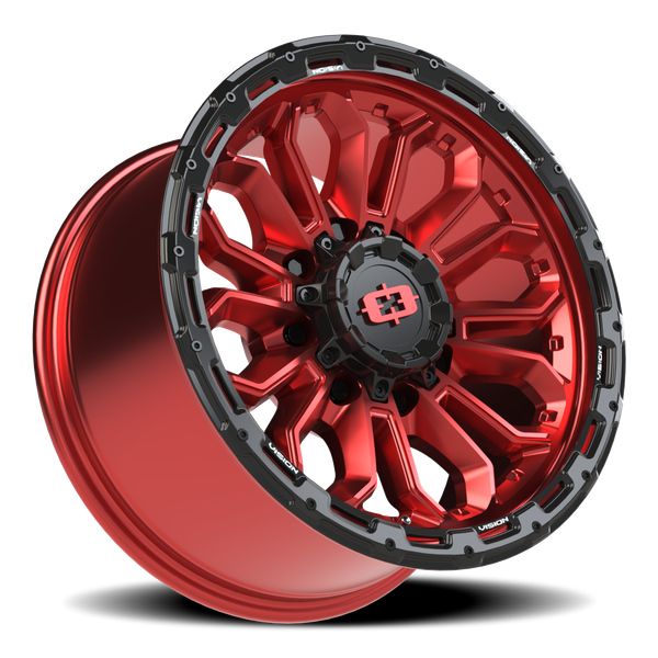 Vision Korupt 8x6.5 Wheel – Red/Gloss Black Lip Finish