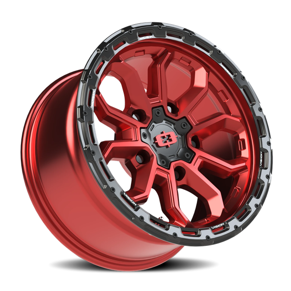 Vision Korupt 5x4.5 Wheel – Gloss Red/Gloss Black Lip Design