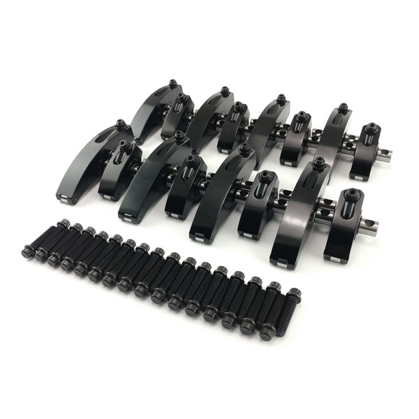 Speedmaster Ford 429 Boss 1.73 Ratio Aluminum Shaft Roller Rocker Arms Set Black PCE261.1244.02