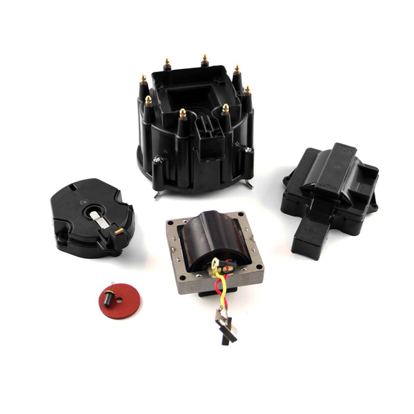 Speedmaster HEI Distributor Cap Rotor 65K Coil Cover Black Upgrade Kit PCE378.1004