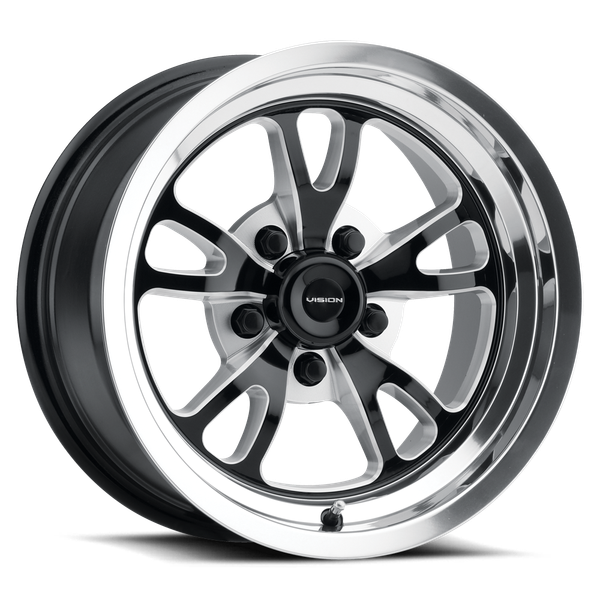 Vision Patriot 5x4.75 Wheel - Polished Gloss Black Machined