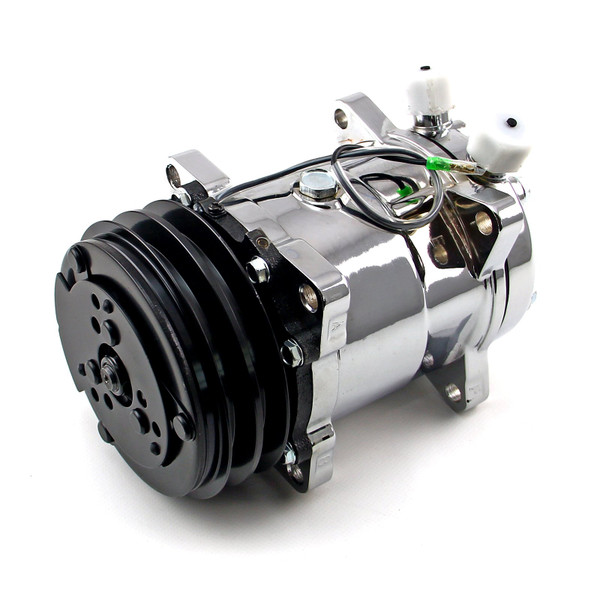 Speedmaster V-Belt Sanden 508 Style Chrome AC Compressor PCE413.1001