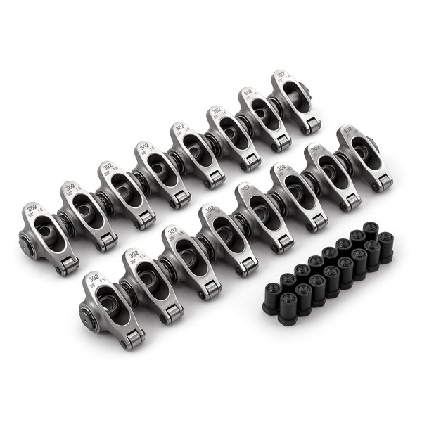Speedmaster Ford SB 289/302/351 Windsor 1.6 Ratio 3/8" Stainless Steel Roller Rocker Arm Set