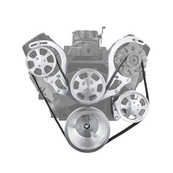 Speedmaster Chevy BBC 454 Aluminum Complete Serpentine Engine Pulley Kit - Polished