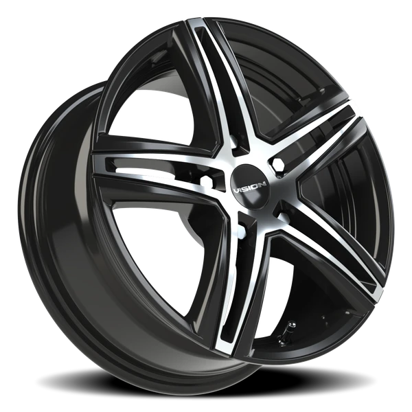 Vision Wheel 5-100 GBMF Gloss Black Machined Finish Automotive Wheel