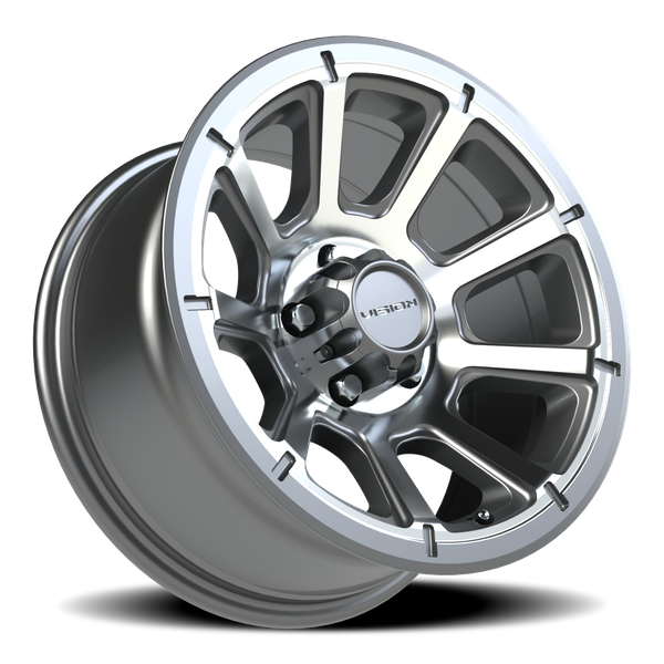 Vision Turbine 5x4.5 Gunmetal Machined Finish Wheel