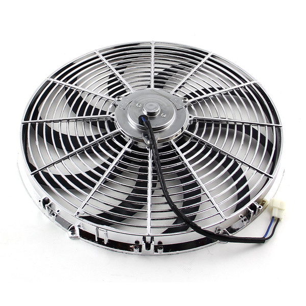 Speedmaster 16" Reversible 12V S-Blade Radiator Electric Thermo Fan Chrome PCE185.1015