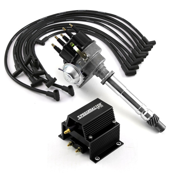 Speedmaster PCE385.1004.01 Chevy SBC 350 BBC 454 Ready-to-Run Black Ignition Distributor Combo