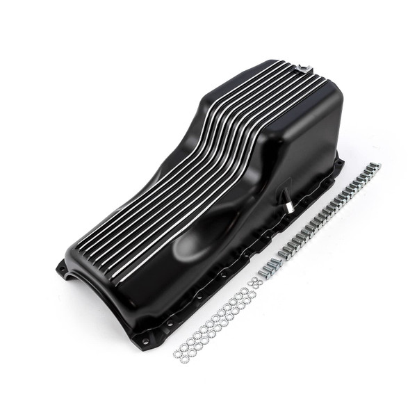 Speedmaster BBC 454 1Pc Late Gen 5 & 6 1991+ Black Finned Aluminum Oil Pan PCE300.1092.02
