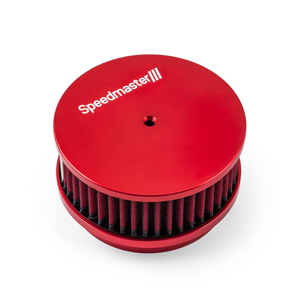 Speedmaster 6" x 2" Washable Billet Aluminum Air Cleaner Assembly Kit - Red PCE104.1087.02