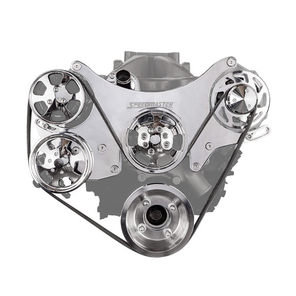 Speedmaster Ford SB 289 302 351W Aluminum Complete Serpentine Engine Pulley Kit Polished