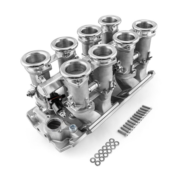 Speedmaster Chevy BBC 454 Downdraft 8 Stack EFI Intake Manifold System Complete Satin
