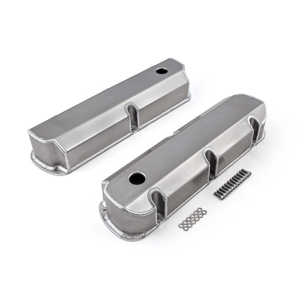 Speedmaster Ford SB 289 302 351 Windsor Fabricated Valve Covers Satin Tall with Hole