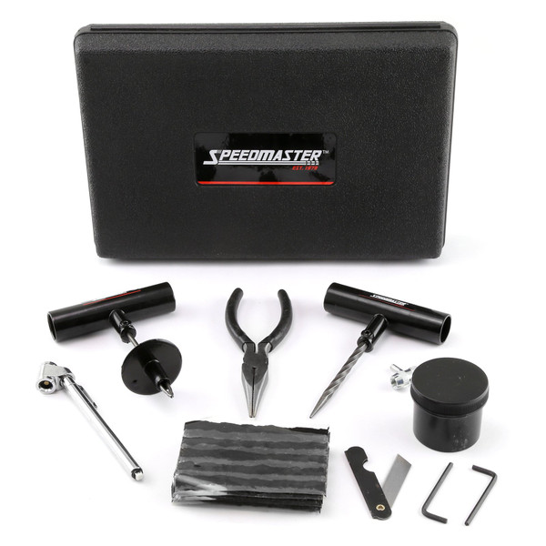Speedmaster 30pc Tire Puncture Repair Kit with Hard Case – Motorcycle, Car & Truck (PCE558.1004)