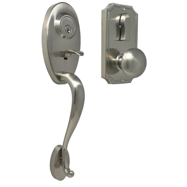 Weslock Lexington 1400 Series Panic Proof Entry Set with Interior Impresa Knob, Satin Nickel