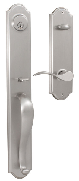 Weslock Philbrook Single Cylinder Handleset with Left Hand Bordeaux Lever – Satin Nickel | R6641-NUNSL2D