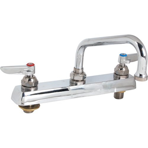T&S Brass TB1120M Work Board Faucet, Deck Mount, 8" Centers, 6" Swing Nozzle, Lever Handles (Pack of 6)