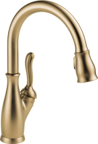 Delta 9178-CZ-DST Faucet Leland, Single Handle Pull-Down Kitchen Faucet, Champagne Bronze
