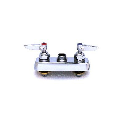 T&S Brass TB1131 Work Board Faucet, Deck Mount, 4" Centers, 18" Double Joint Nozzle, Lever Handles