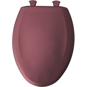 Bemis B1200SLOWT343 Elongated Plastic Toilet Seat in Raspberry with STA-TITE, Easy-Clean & Change and Whisper-Close Hinge