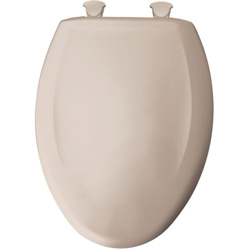 Bemis B1200SLOWT443 Elongated Plastic Toilet Seat in Blush with STA-TITE, Easy-Clean & Change and Whisper-Close Hinge