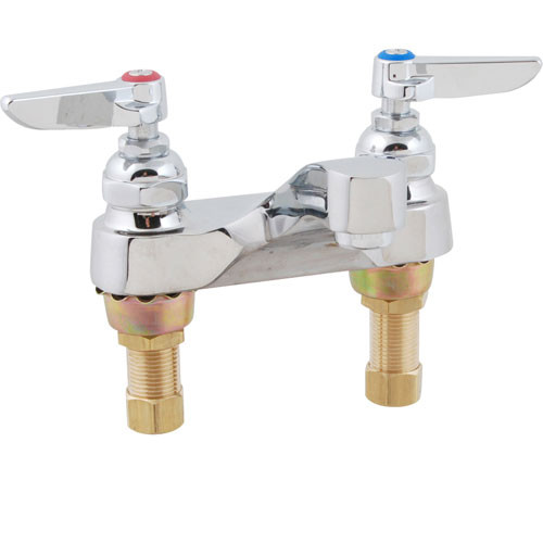 T&S Brass TB0871 Lavatory Faucet, Deck Mount, 4 Centers, Aerator, 1/2 Npsm Male Shanks