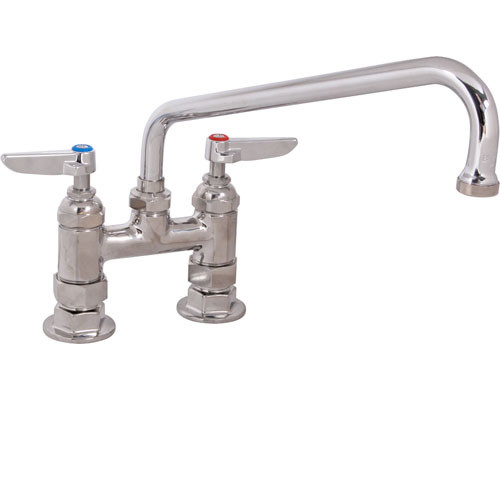 T&S Brass TB0226 Deck Mount Double Pantry Faucet with 4-Inch Centers and 10-Inch Swing Nozzle