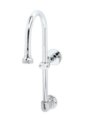T&S Brass TB2456W T & S 13" Rigid Dummy Gooseneck with 4" Wall Bracket, Rosespray Outlet, and Supply Nipple Kit upc 071262637732
