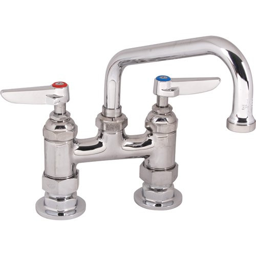 T&S Brass TB0228M Double Pantry Faucet, Deck Mount, 4" Centers, 6" Swing Nozzle (059X) (Pack of 6)