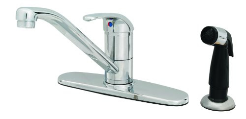 T&S Brass TB2730 Single Lever Faucet with 48-Inch Side Spray, 9-Inch Spout, Swivel Base, Flex Supplies and 10-Inch Deckplate