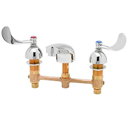 T&S Brass TB2990WH4VF05 Concealed Body 8-Inch Centers Cast Spout 4-Inch Wrist 0.5 Gpm Non-Aerated Lavatory Faucet