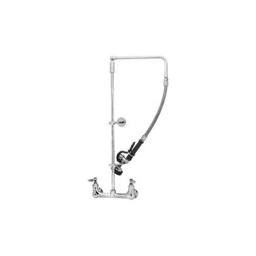 T&S Brass TB0131B Pre-Rinse, Overhead Swivel Arm, 8 Wall Mount, B-0107 Spray Valve, Wall Bracket
