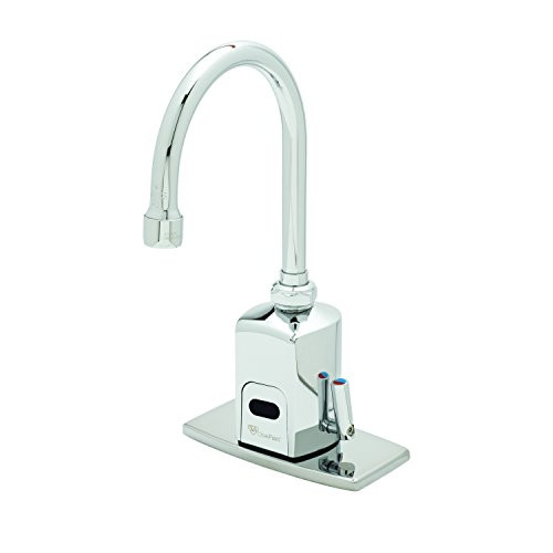 T&S Brass TEC3130 CHECK POINT ELECTRONIC FAUCET WITH GOOSENECK SPOUT, CHROME PLATED
