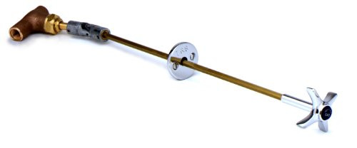 T&S Brass TBL471001 Remote Control for Gases, 3/8-Inch Npt Inlet and Outlet, Straight Flange, 4-Arm Lab Handle