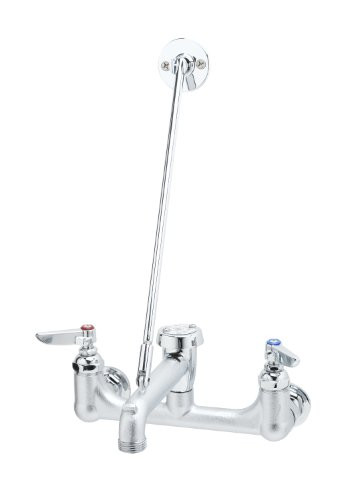 T&S Brass TB0665RGH Service Sink Faucet, Wall Mount, 8-Inch Centers, Vacuum Breaker, Garden Hose Outlet, Rough