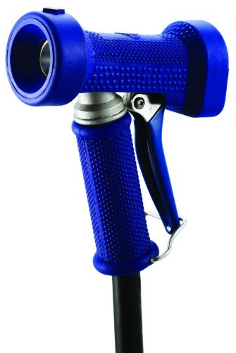T&S Brass TMV251621 Water Gun with Rear Trigger, 5/16-Inch Orifice, 1/2-Inch Coupling, Stainless Steel and Blue Rubber Cover