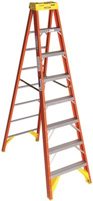 WERNER LADDER 801741 Werner 8' Fiberglass Step Ladder w/ Plastic Tool Tray 300 lb. Cap -