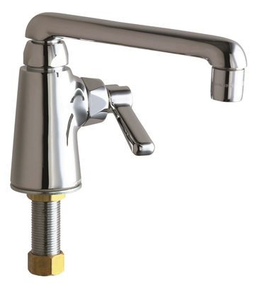 Chicago Faucets 349-ABCP Single Supply Sink Faucet |Single Hole | S6 - 6" S Type Swing Spout | E3 - 